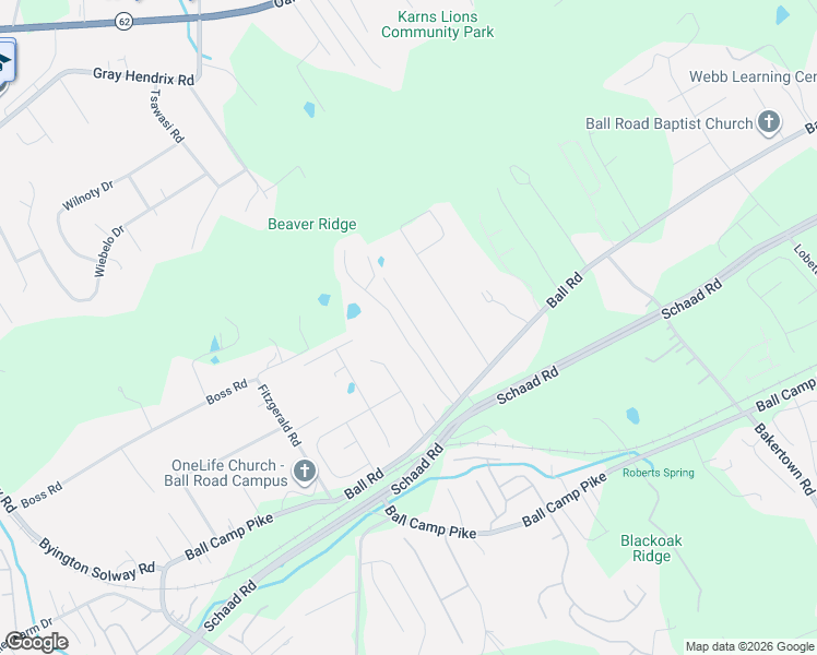map of restaurants, bars, coffee shops, grocery stores, and more near 7117 Ball Road in Knoxville