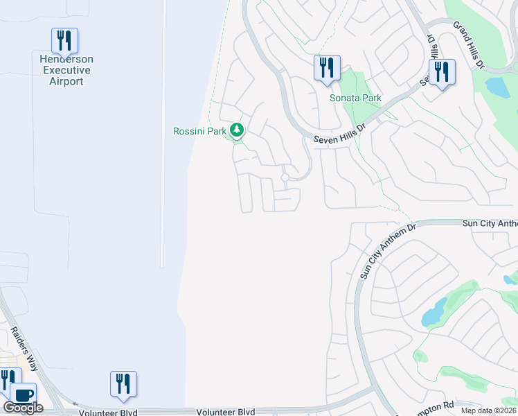 map of restaurants, bars, coffee shops, grocery stores, and more near 1595 Raining Hills Street in Henderson