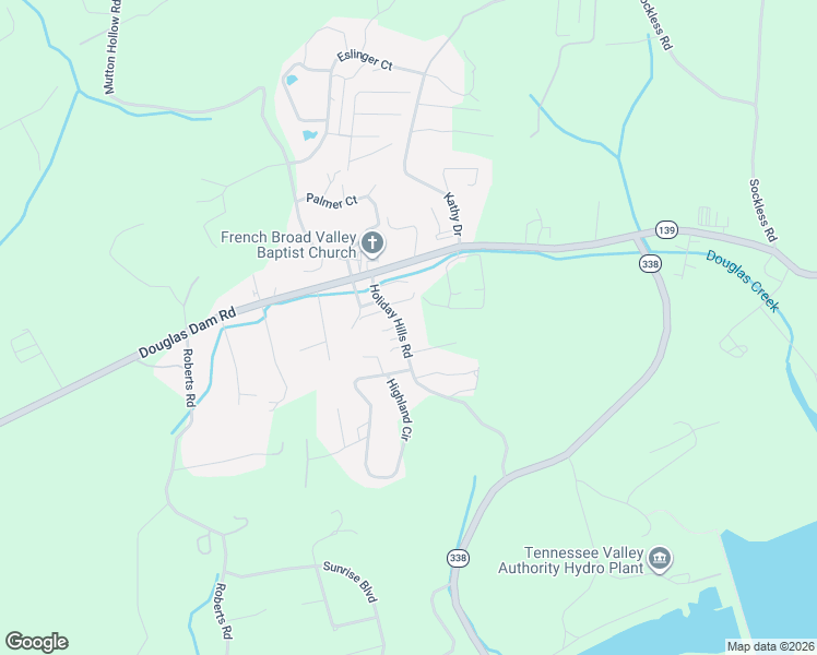 map of restaurants, bars, coffee shops, grocery stores, and more near 2820 Holiday Hills Road in Sevier County