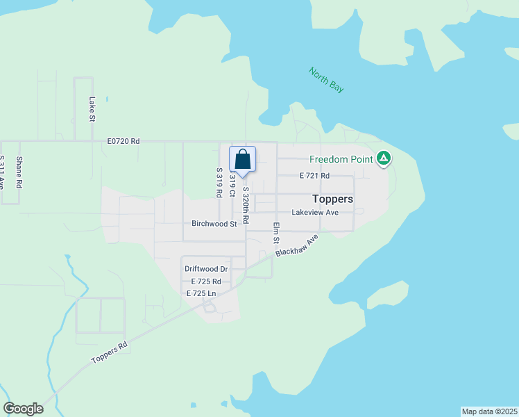 map of restaurants, bars, coffee shops, grocery stores, and more near 32039 East 722 Drive in Wagoner