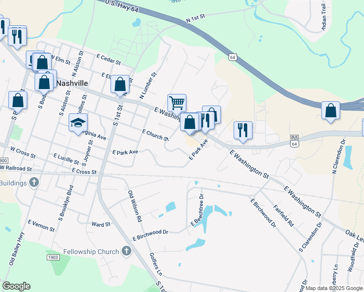map of restaurants, bars, coffee shops, grocery stores, and more near 211 Simbelyn Drive in Nashville