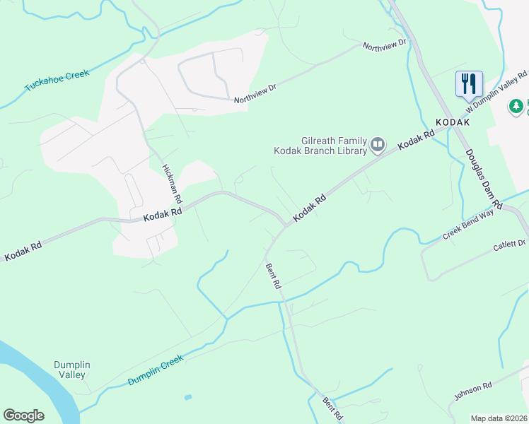 map of restaurants, bars, coffee shops, grocery stores, and more near 702 Deer Berry Road in Sevier County