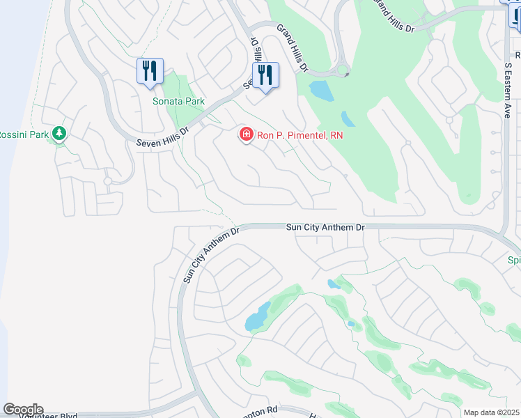 map of restaurants, bars, coffee shops, grocery stores, and more near 1677 Ravanusa Drive in Henderson
