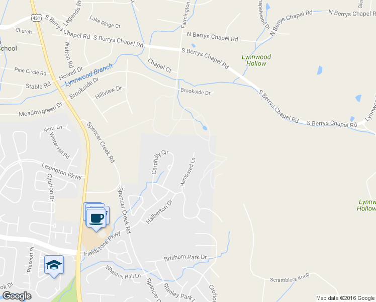 map of restaurants, bars, coffee shops, grocery stores, and more near 101 Hampsted Lane in Franklin