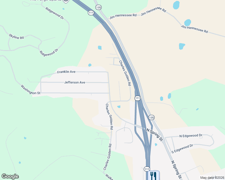 map of restaurants, bars, coffee shops, grocery stores, and more near 219 North Spring Street in Sparta