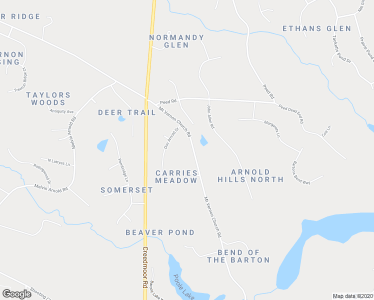 map of restaurants, bars, coffee shops, grocery stores, and more near 2403 Mount Vernon Church Road in Raleigh