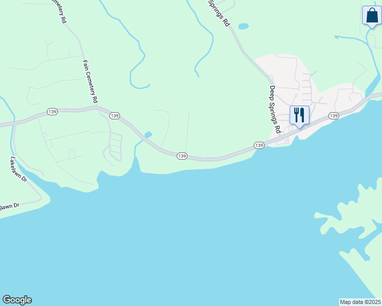 map of restaurants, bars, coffee shops, grocery stores, and more near 1501-1607 State Highway 139 in Dandridge