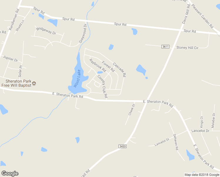 map of restaurants, bars, coffee shops, grocery stores, and more near 5404 Raybrook Road in Greensboro
