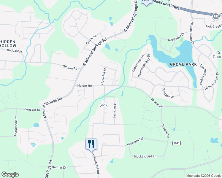 map of restaurants, bars, coffee shops, grocery stores, and more near 809 Danbury Drive in Durham