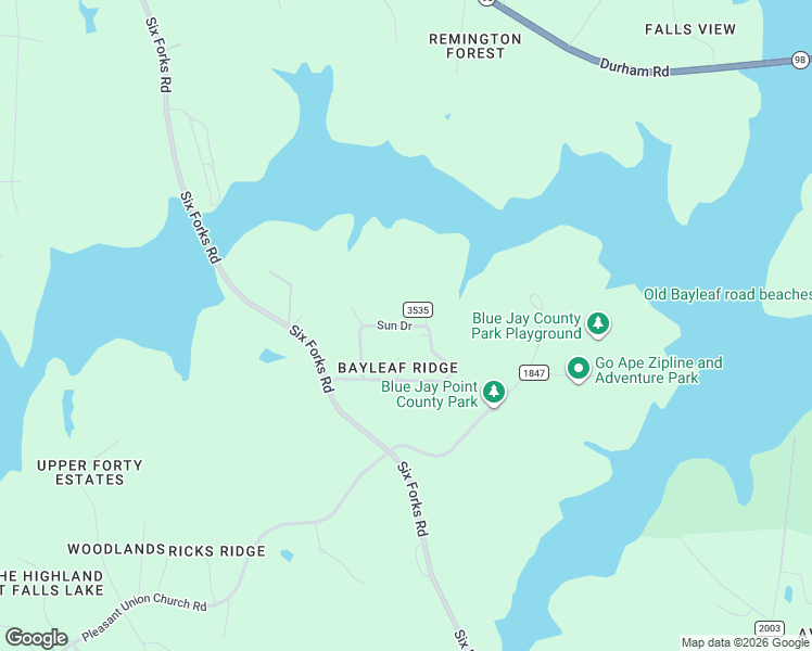 map of restaurants, bars, coffee shops, grocery stores, and more near State Road 3535 in Raleigh