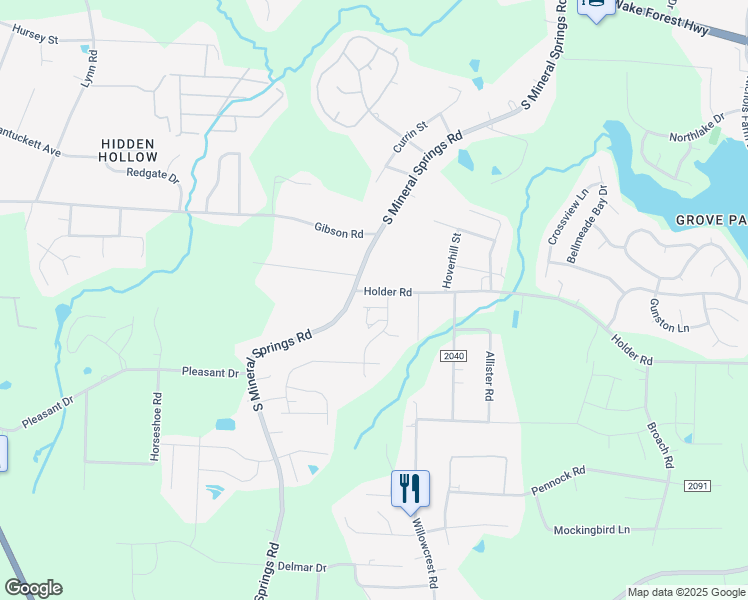 map of restaurants, bars, coffee shops, grocery stores, and more near 506 Winter Wren Lane in Durham