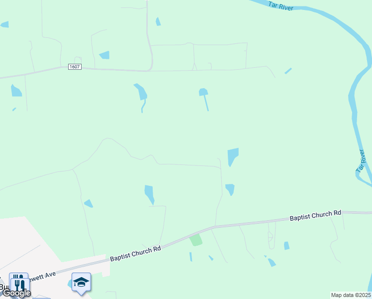 map of restaurants, bars, coffee shops, grocery stores, and more near 30 Wester Way in Bunn