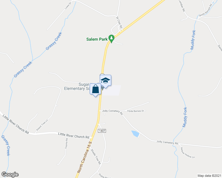 map of restaurants, bars, coffee shops, grocery stores, and more near 3600 North Carolina 16 in Township of Taylorsville