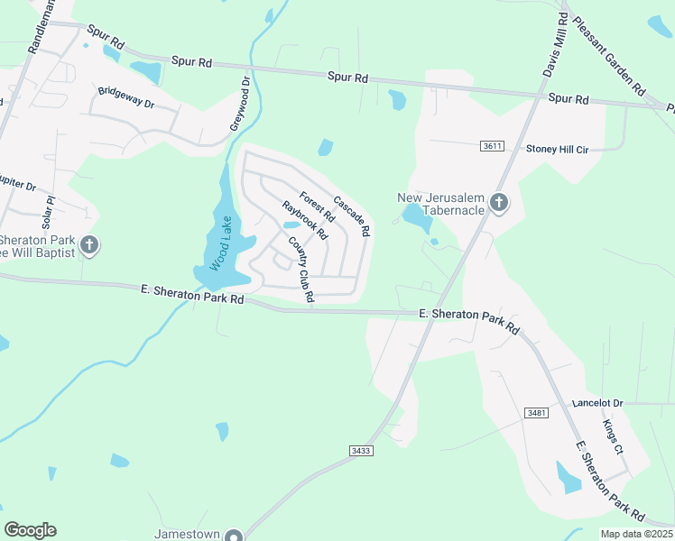 map of restaurants, bars, coffee shops, grocery stores, and more near 5413 Forest Road in Greensboro