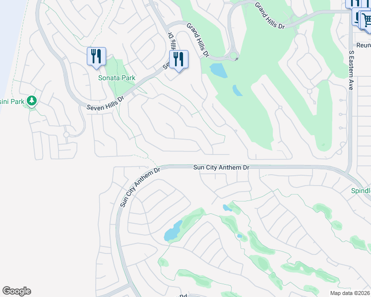 map of restaurants, bars, coffee shops, grocery stores, and more near 1713 Ravanusa Drive in Henderson