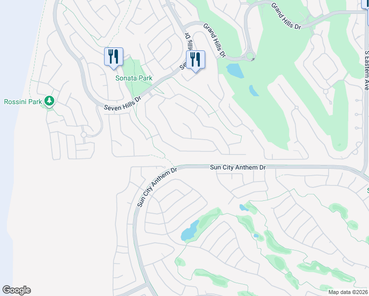 map of restaurants, bars, coffee shops, grocery stores, and more near 1677 Ravanusa Drive in Henderson
