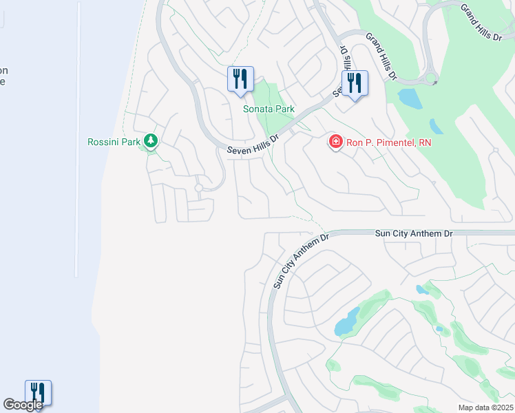 map of restaurants, bars, coffee shops, grocery stores, and more near 3080 Via Flaminia Court in Henderson