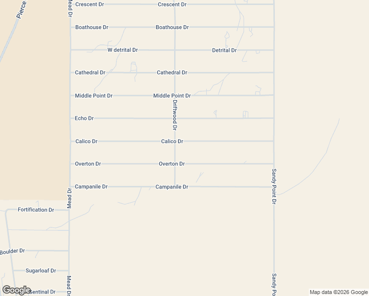 map of restaurants, bars, coffee shops, grocery stores, and more near 735 Calico Drive in Meadview