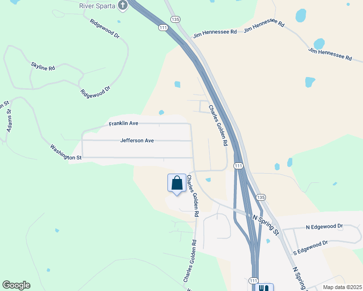 map of restaurants, bars, coffee shops, grocery stores, and more near 150 Jefferson Avenue in Sparta