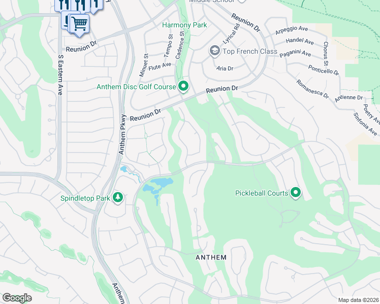 map of restaurants, bars, coffee shops, grocery stores, and more near 29 Plum Hollow Drive in Henderson