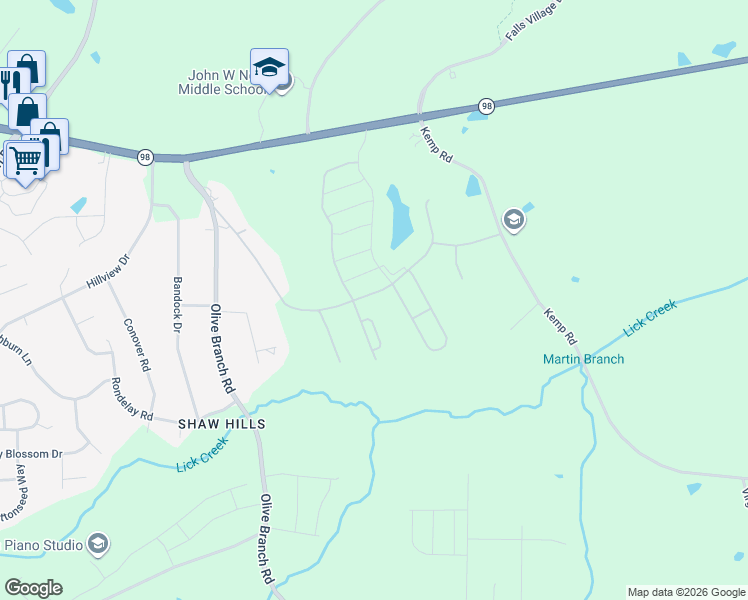 map of restaurants, bars, coffee shops, grocery stores, and more near 5430 Wake Forest Road in Durham