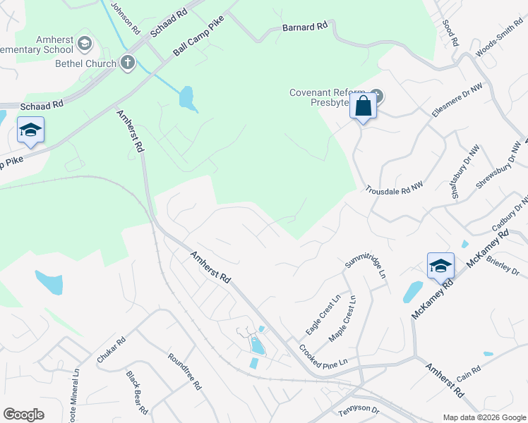 map of restaurants, bars, coffee shops, grocery stores, and more near 2917 Oakleigh Township Drive in Knoxville