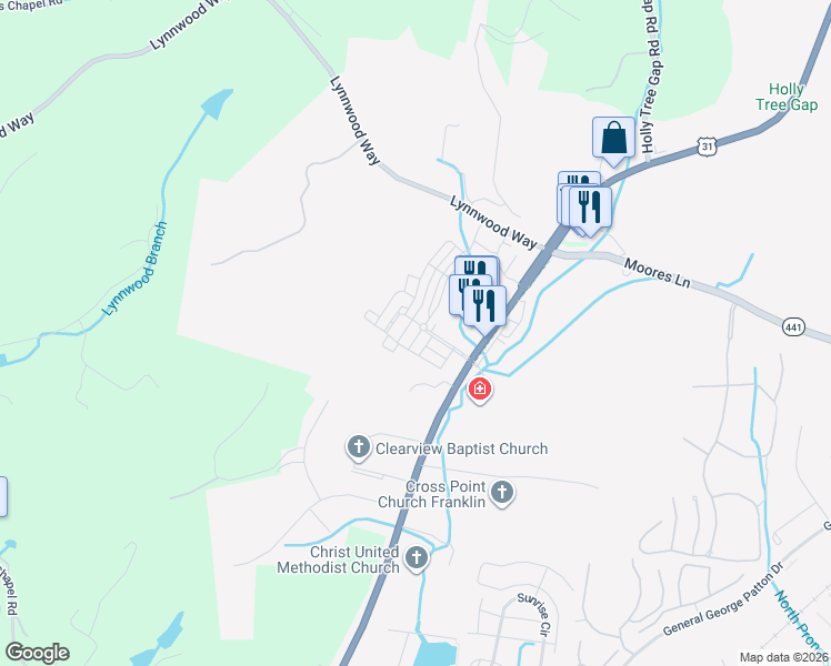 map of restaurants, bars, coffee shops, grocery stores, and more near 1309 Moher Boulevard in Franklin