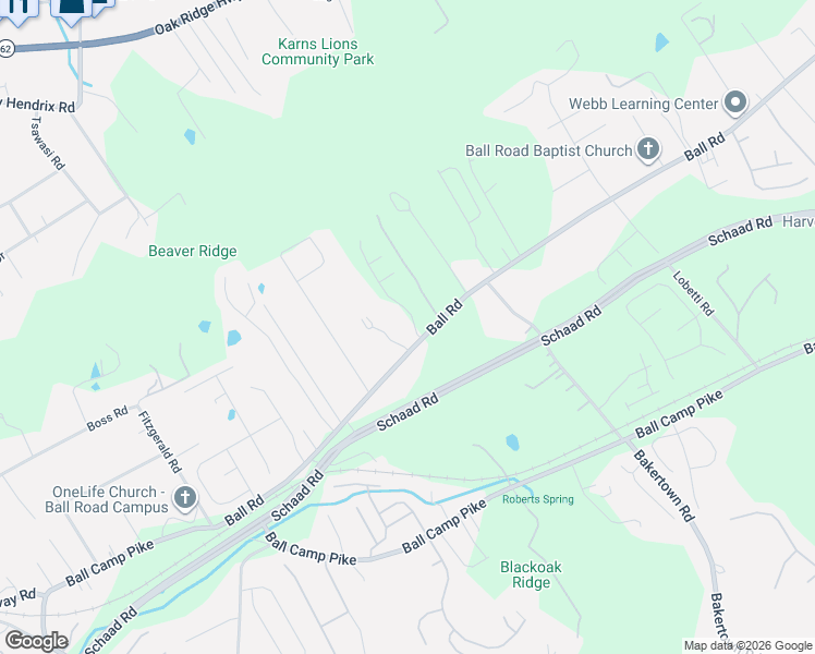 map of restaurants, bars, coffee shops, grocery stores, and more near 6913 Ball Road in Knoxville