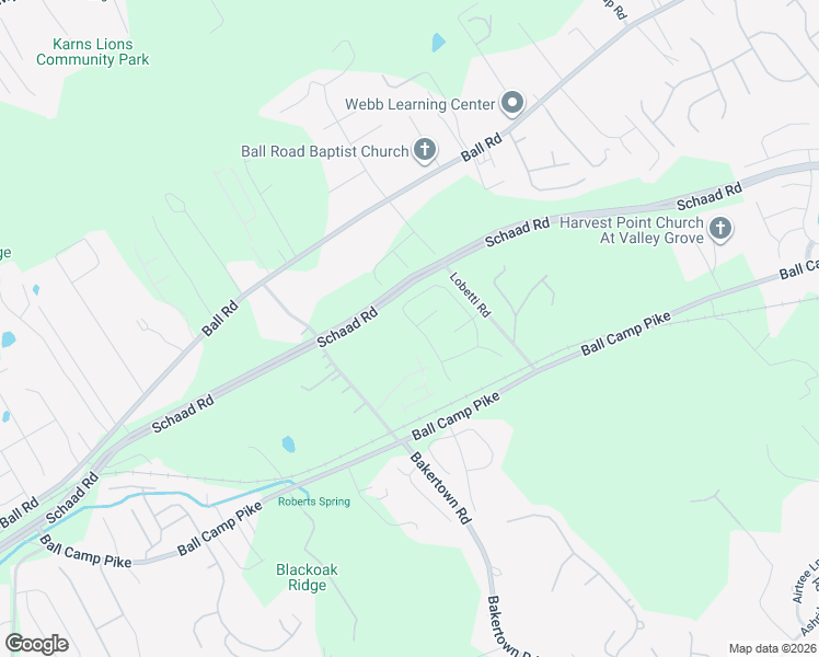 map of restaurants, bars, coffee shops, grocery stores, and more near 3201-3325 Lobetti Road in Knoxville