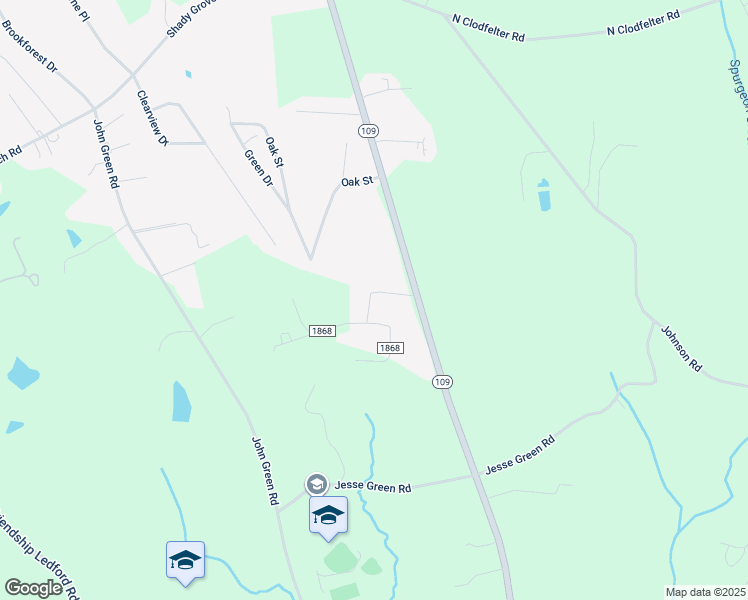 map of restaurants, bars, coffee shops, grocery stores, and more near 125 Reese Street in High Point