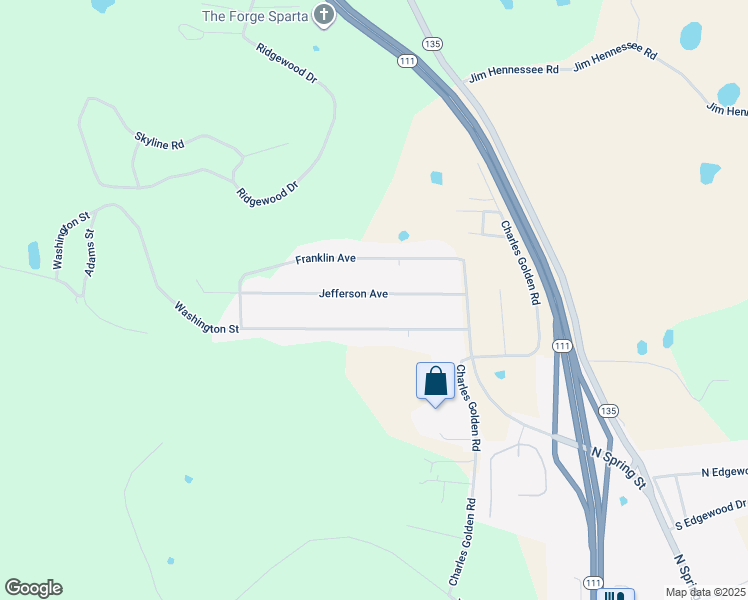 map of restaurants, bars, coffee shops, grocery stores, and more near 321 Jefferson Avenue in Sparta