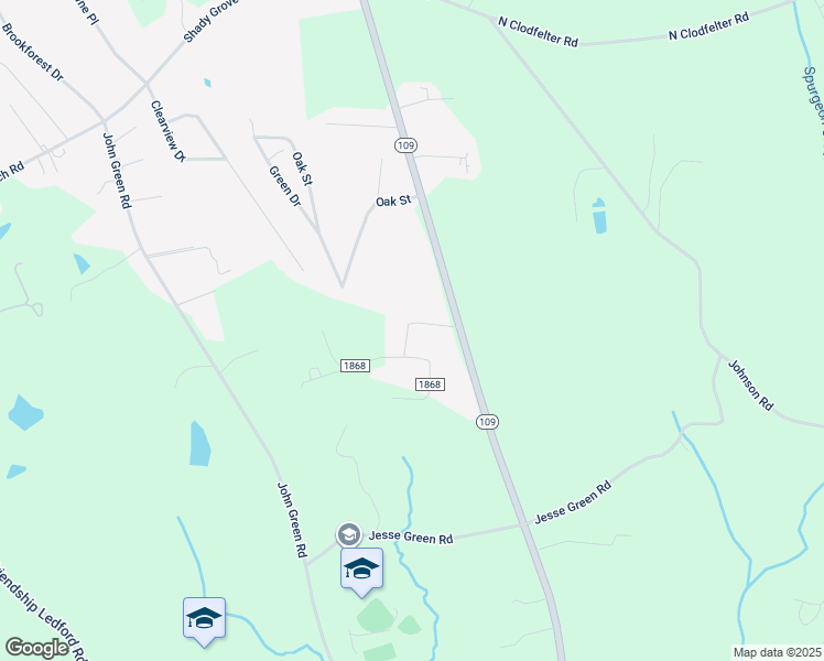 map of restaurants, bars, coffee shops, grocery stores, and more near 125 Reese Street in High Point