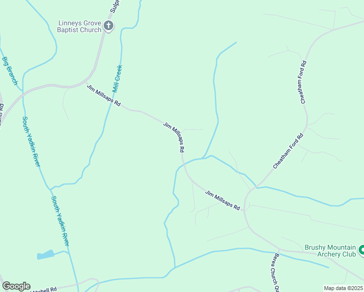 map of restaurants, bars, coffee shops, grocery stores, and more near Jim Millsaps Road in Alexander County