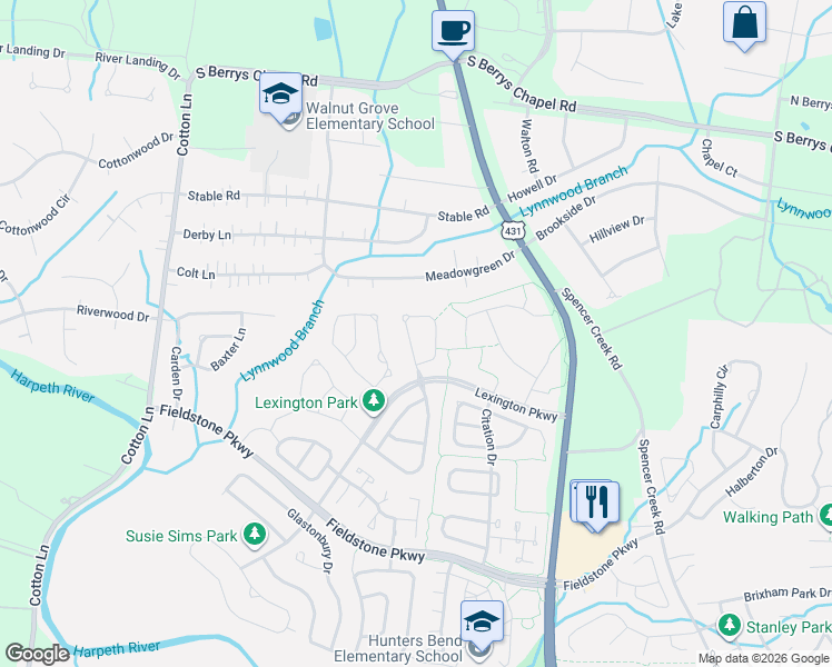 map of restaurants, bars, coffee shops, grocery stores, and more near 151 Clarendon Circle in Franklin