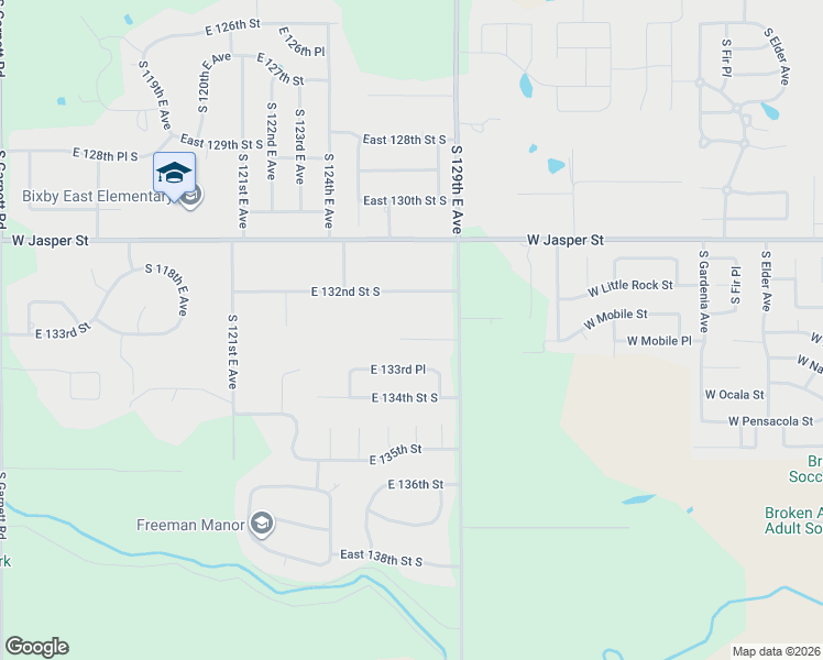 map of restaurants, bars, coffee shops, grocery stores, and more near 12706 East 132nd Street South in Broken Arrow