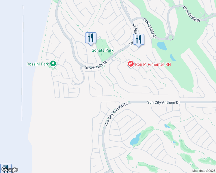map of restaurants, bars, coffee shops, grocery stores, and more near 1543 Via Salaria Court in Henderson