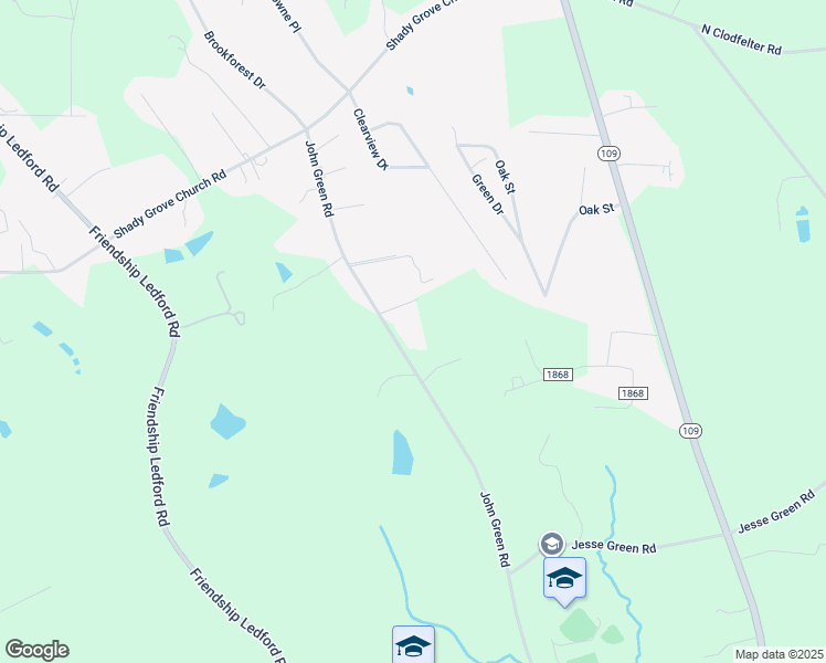 map of restaurants, bars, coffee shops, grocery stores, and more near 1516 John Green Road in Winston-Salem