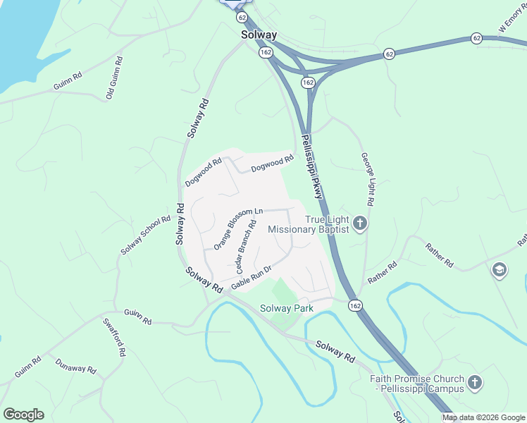map of restaurants, bars, coffee shops, grocery stores, and more near 3329 Orange Blossom Lane in Knoxville