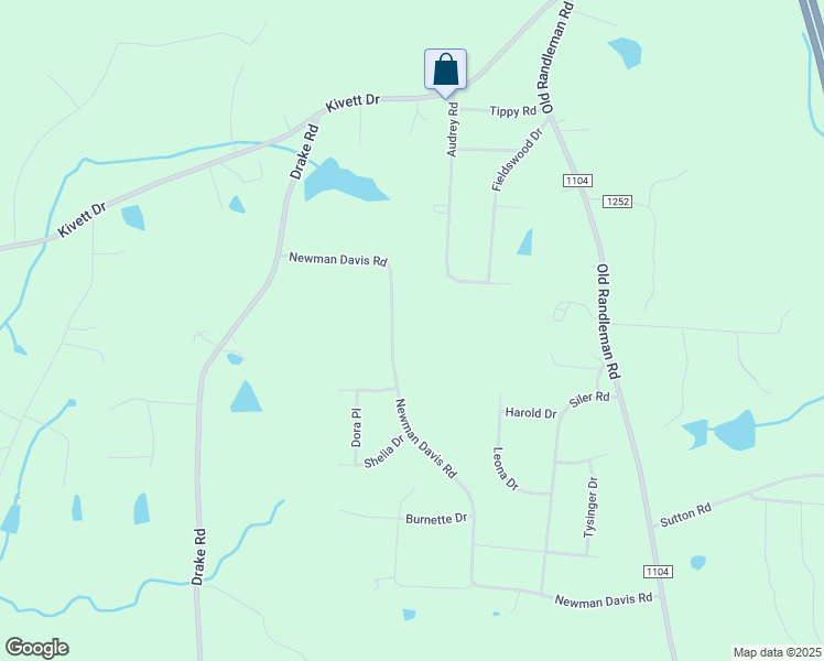 map of restaurants, bars, coffee shops, grocery stores, and more near 5625 Newman Davis Road in Greensboro