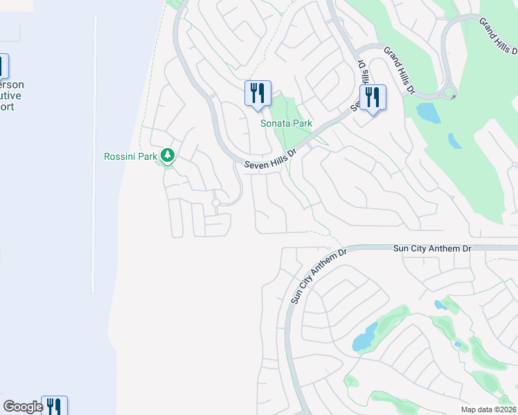 map of restaurants, bars, coffee shops, grocery stores, and more near 1532 Vía Cassia in Henderson