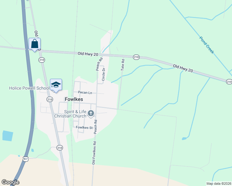 map of restaurants, bars, coffee shops, grocery stores, and more near 290 Tate Rd in Dyersburg
