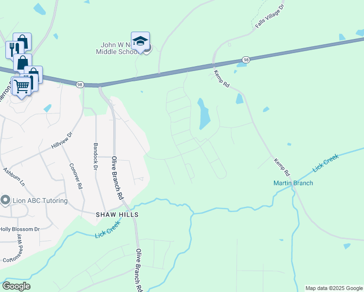 map of restaurants, bars, coffee shops, grocery stores, and more near 5430 Wake Forest Road in Durham