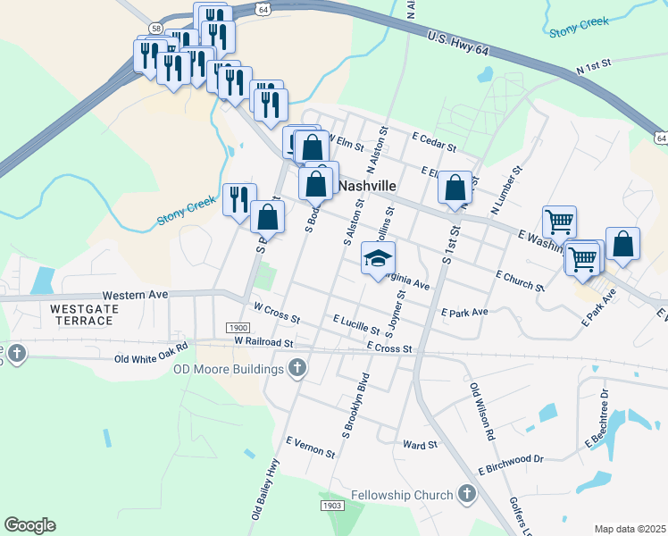 map of restaurants, bars, coffee shops, grocery stores, and more near 308 S Alston St in Nashville