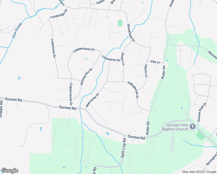map of restaurants, bars, coffee shops, grocery stores, and more near 9702 Amethyst Lane in Brentwood