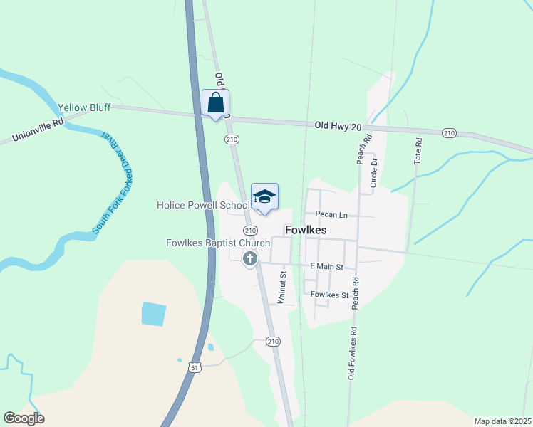 map of restaurants, bars, coffee shops, grocery stores, and more near 988 Highway 210 in Dyersburg