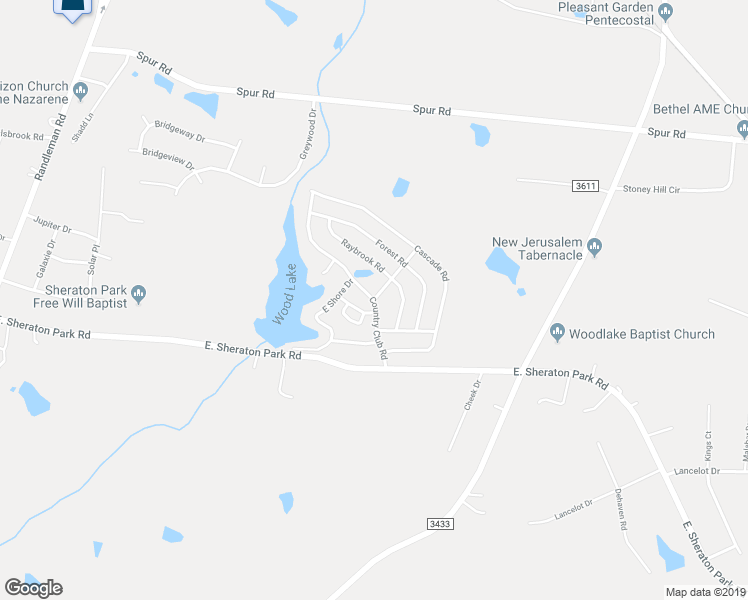 map of restaurants, bars, coffee shops, grocery stores, and more near 5511 Country Club Drive in Greensboro