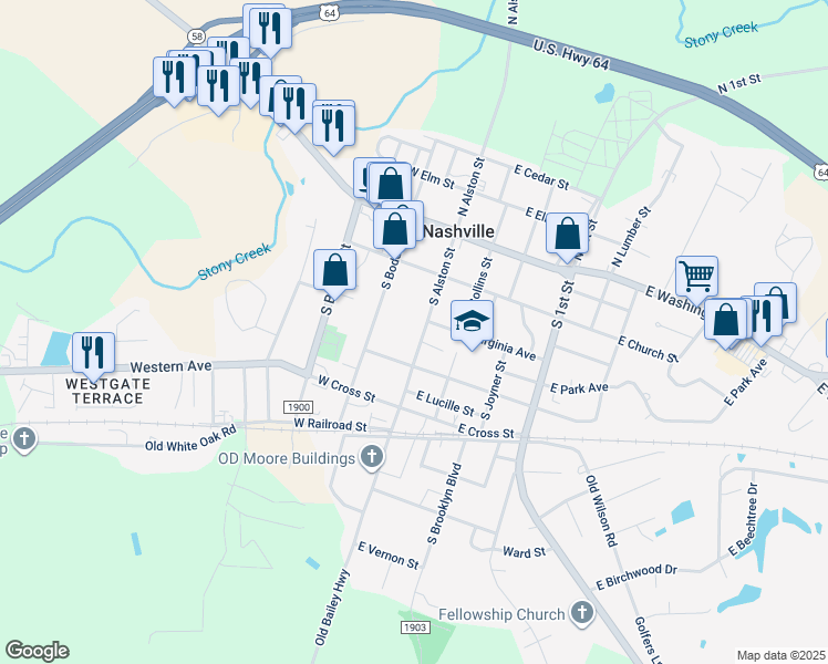 map of restaurants, bars, coffee shops, grocery stores, and more near 308 S Alston St in Nashville