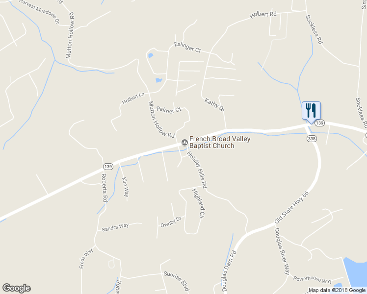 map of restaurants, bars, coffee shops, grocery stores, and more near 876 Douglas Dam Road in Kodak