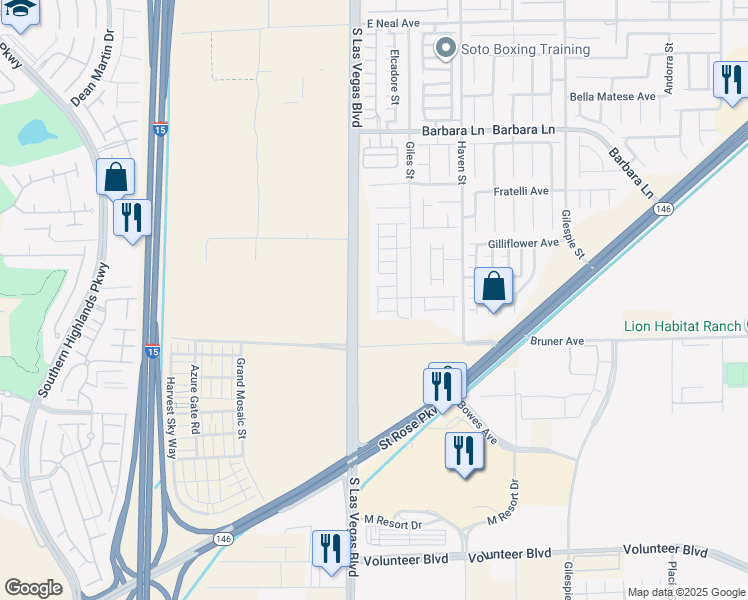 map of restaurants, bars, coffee shops, grocery stores, and more near 12015 Spice Tree Street in Las Vegas