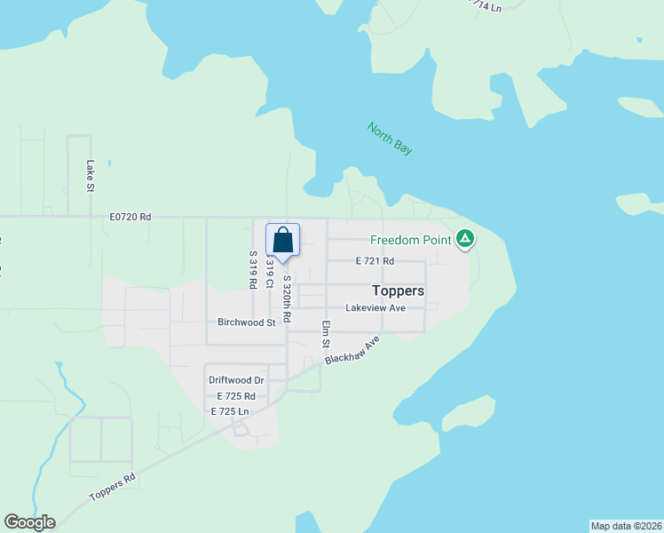 map of restaurants, bars, coffee shops, grocery stores, and more near 72125 South 321 Road in Wagoner